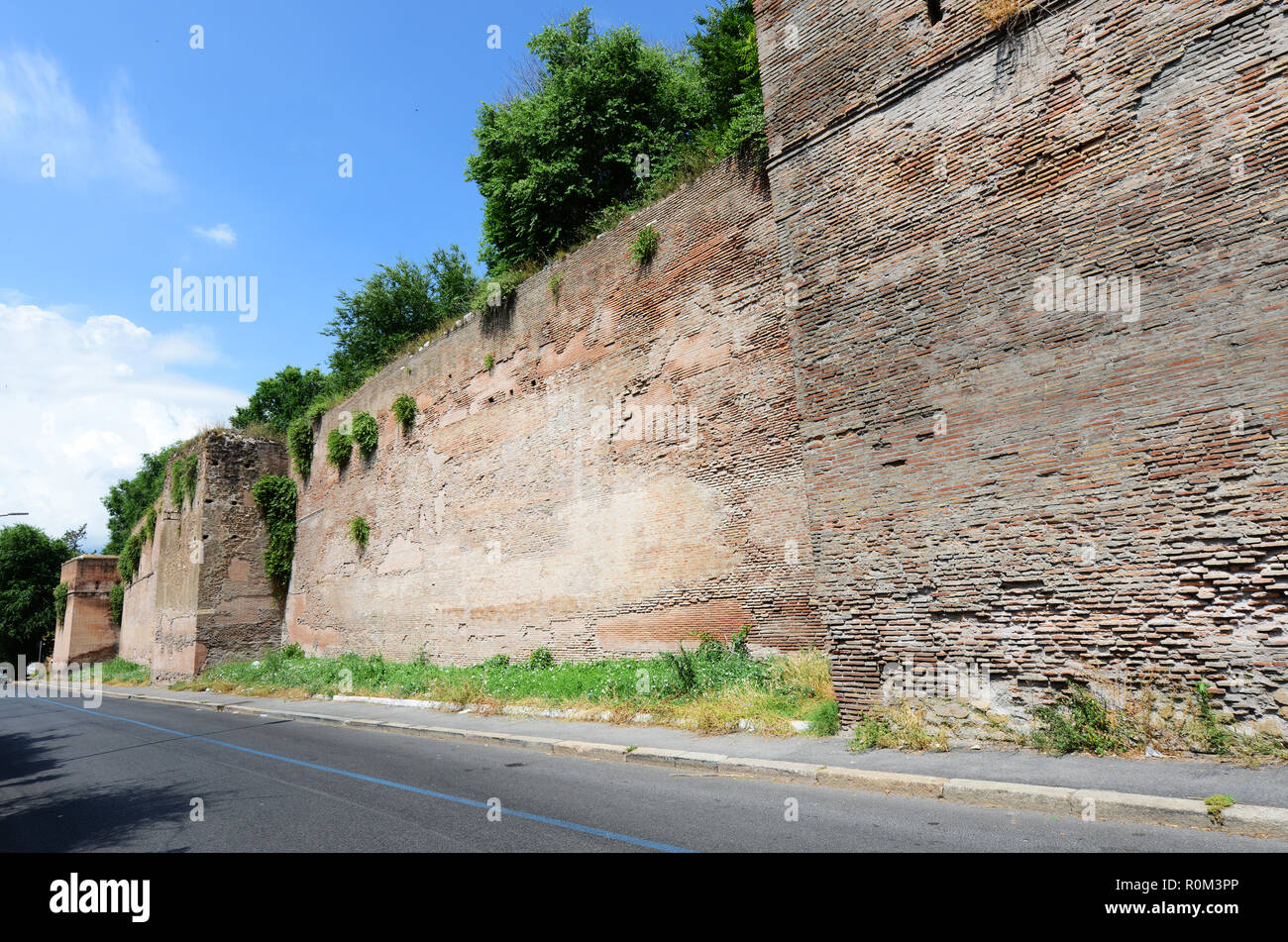 The Aurelian Walls of Rome. Stock Photo