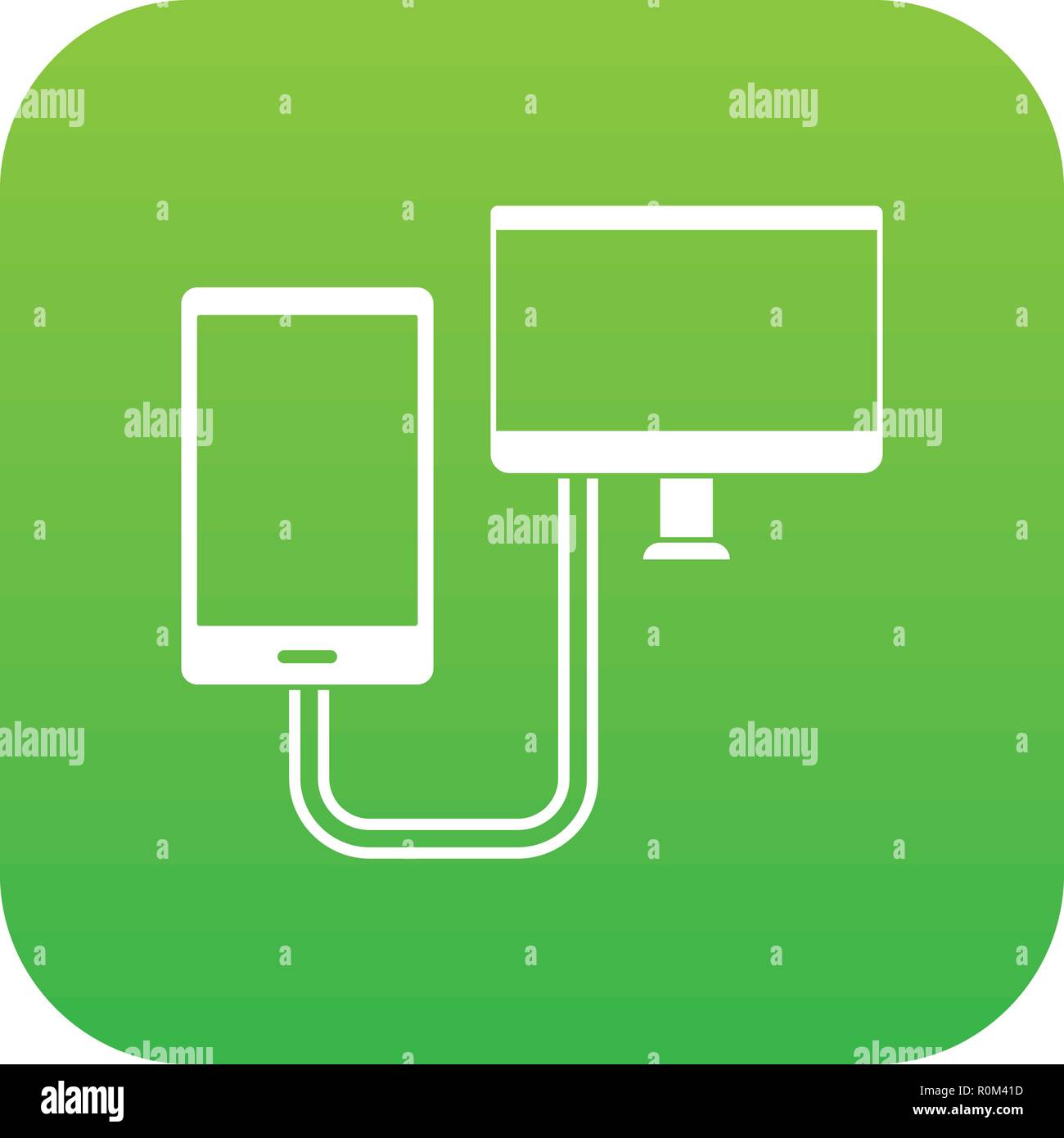 Connection phone icon digital green Stock Vector Image & Art - Alamy