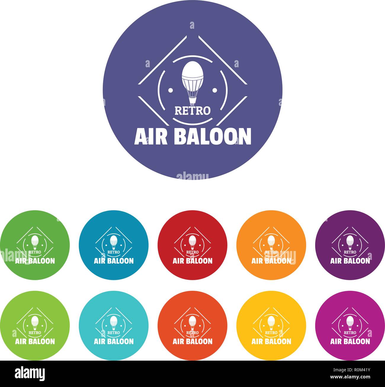 Air balloon icons set vector color Stock Vector Image & Art - Alamy