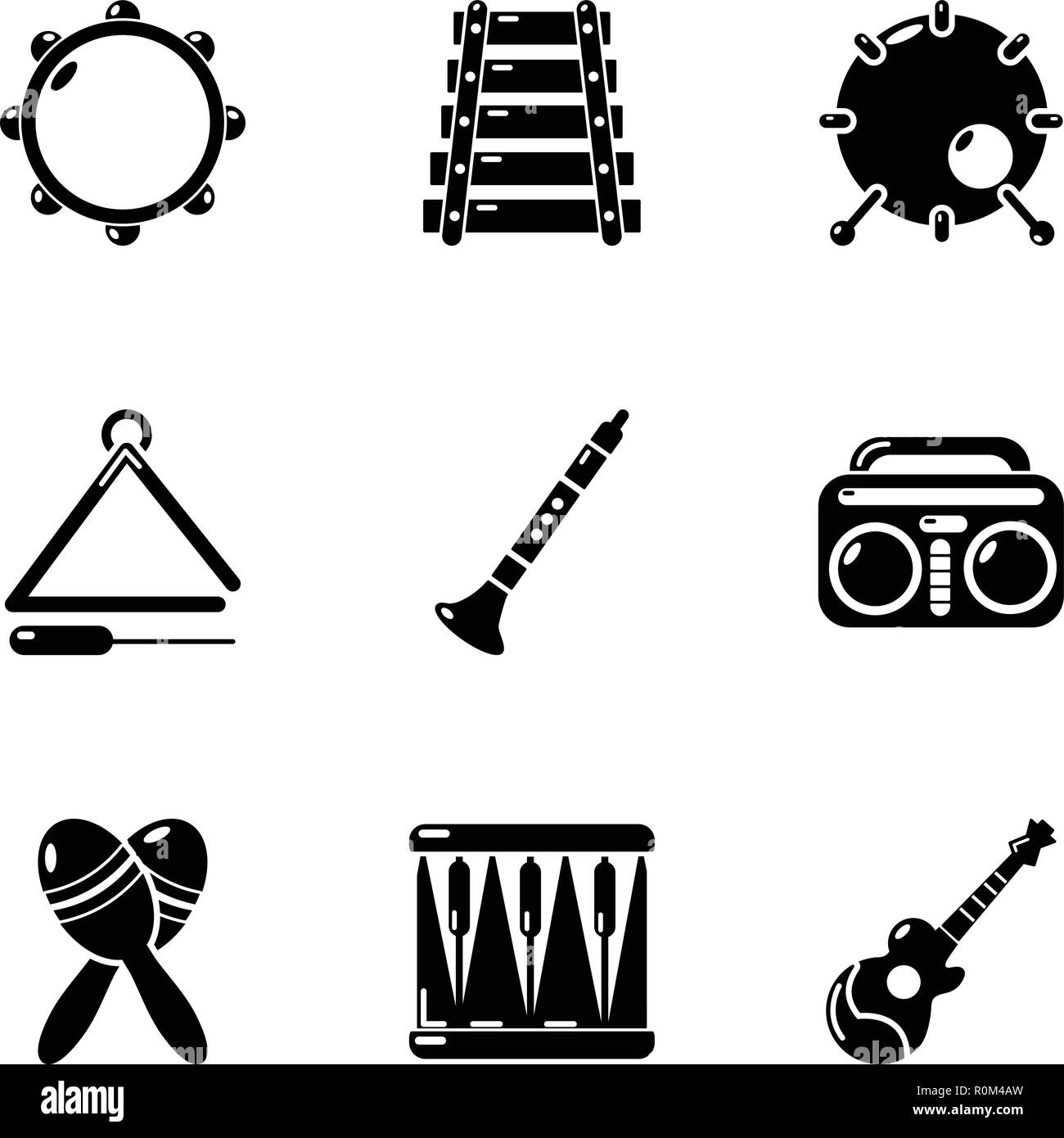 Harmony music icons set, simple style Stock Vector