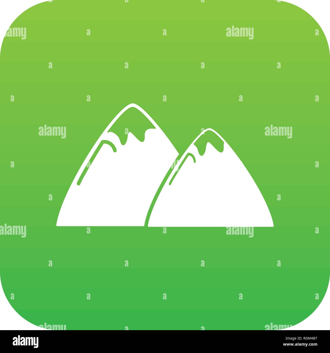 Mountain icon green vector Stock Vector Image & Art - Alamy