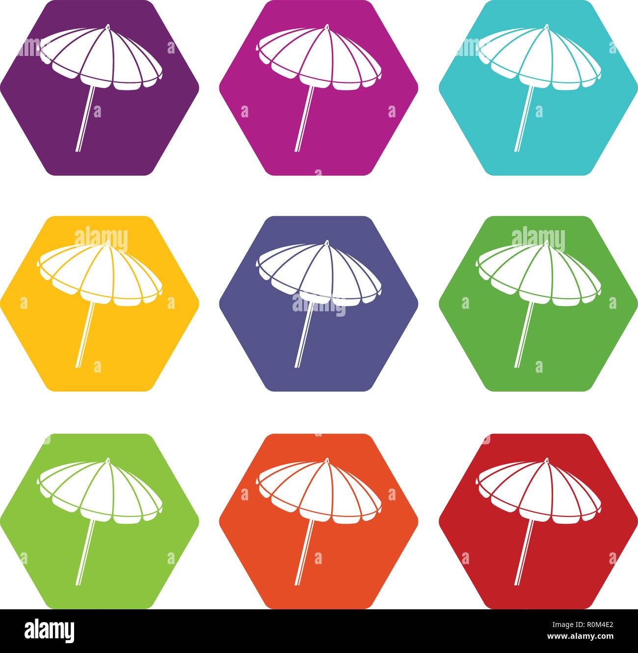 Beach umbrella icons set 9 vector Stock Vector Image & Art - Alamy