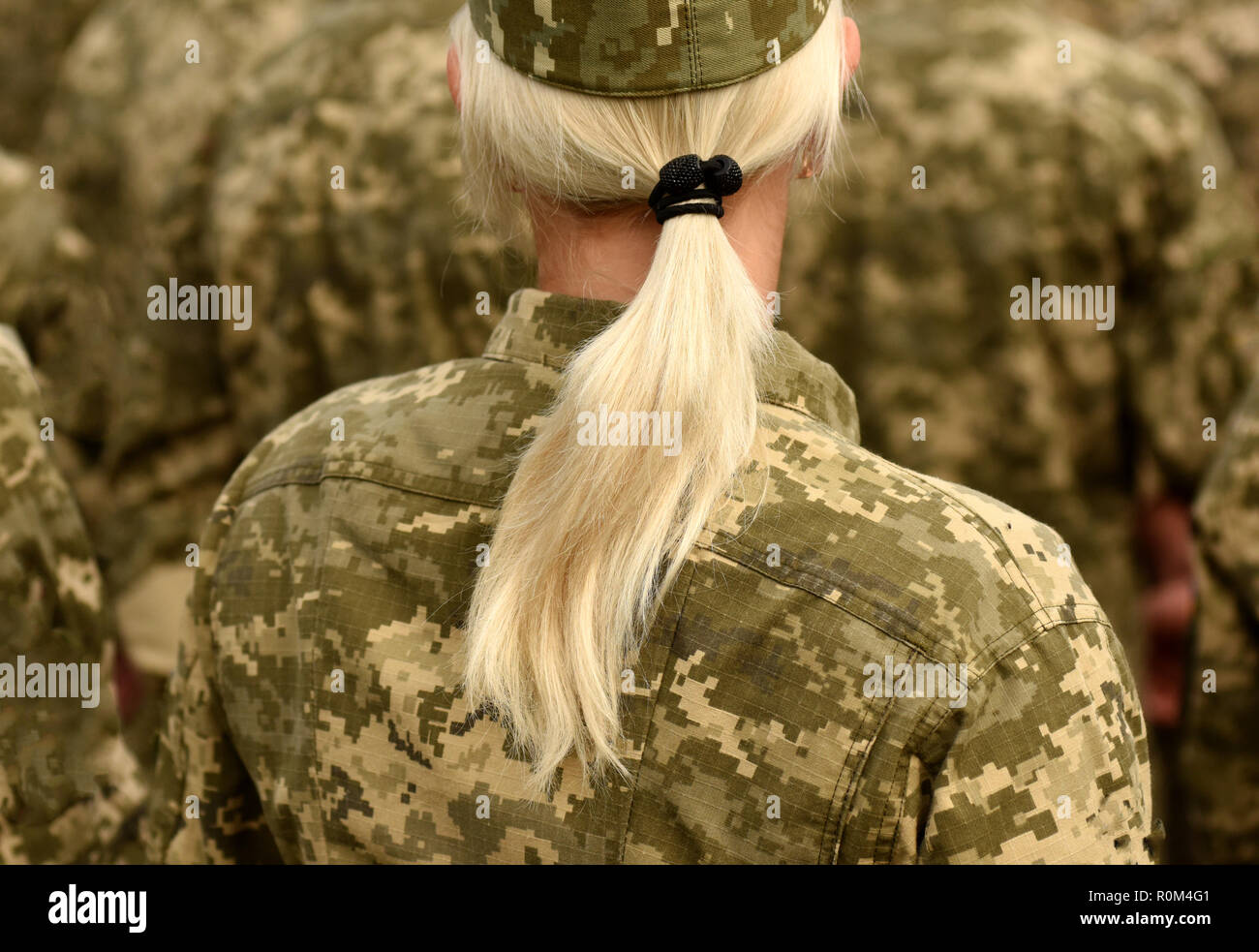 Woman soldier. Woman in army Stock Photo