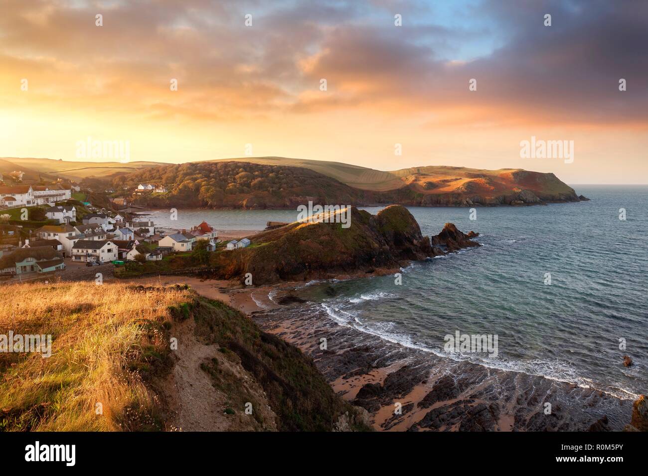 Hope Cove at dawn, Devon, England Stock Photo Alamy