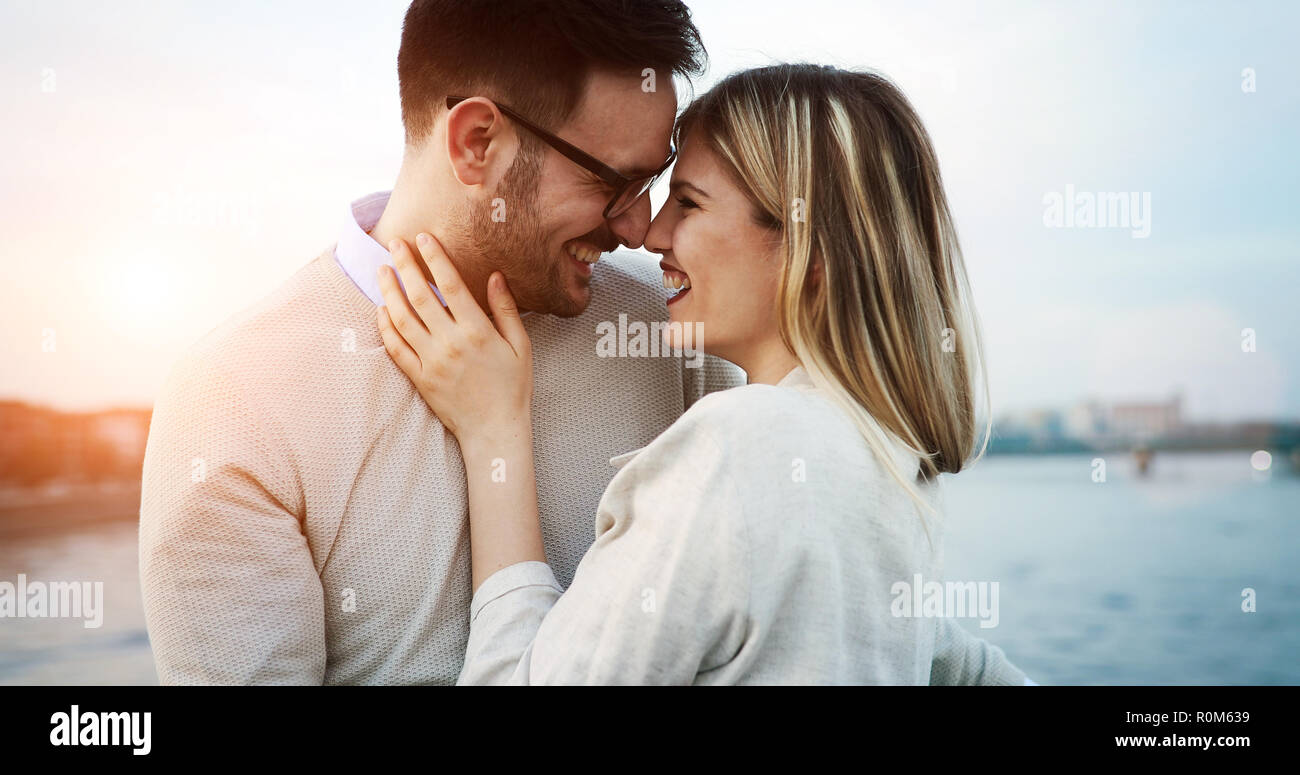 Lovers kissing on bridge hi-res stock photography and images - Alamy
