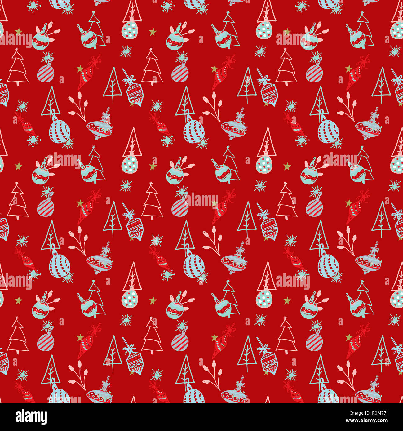 Seamless Christmas and New Year background pattern digital paper. Stock Photo