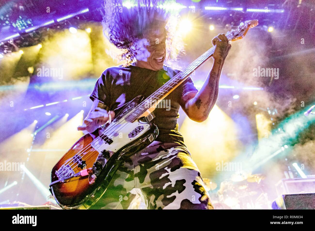 San Diego, California, USA. 3rd Nov, 2018. Sergio Vega of Deftones at