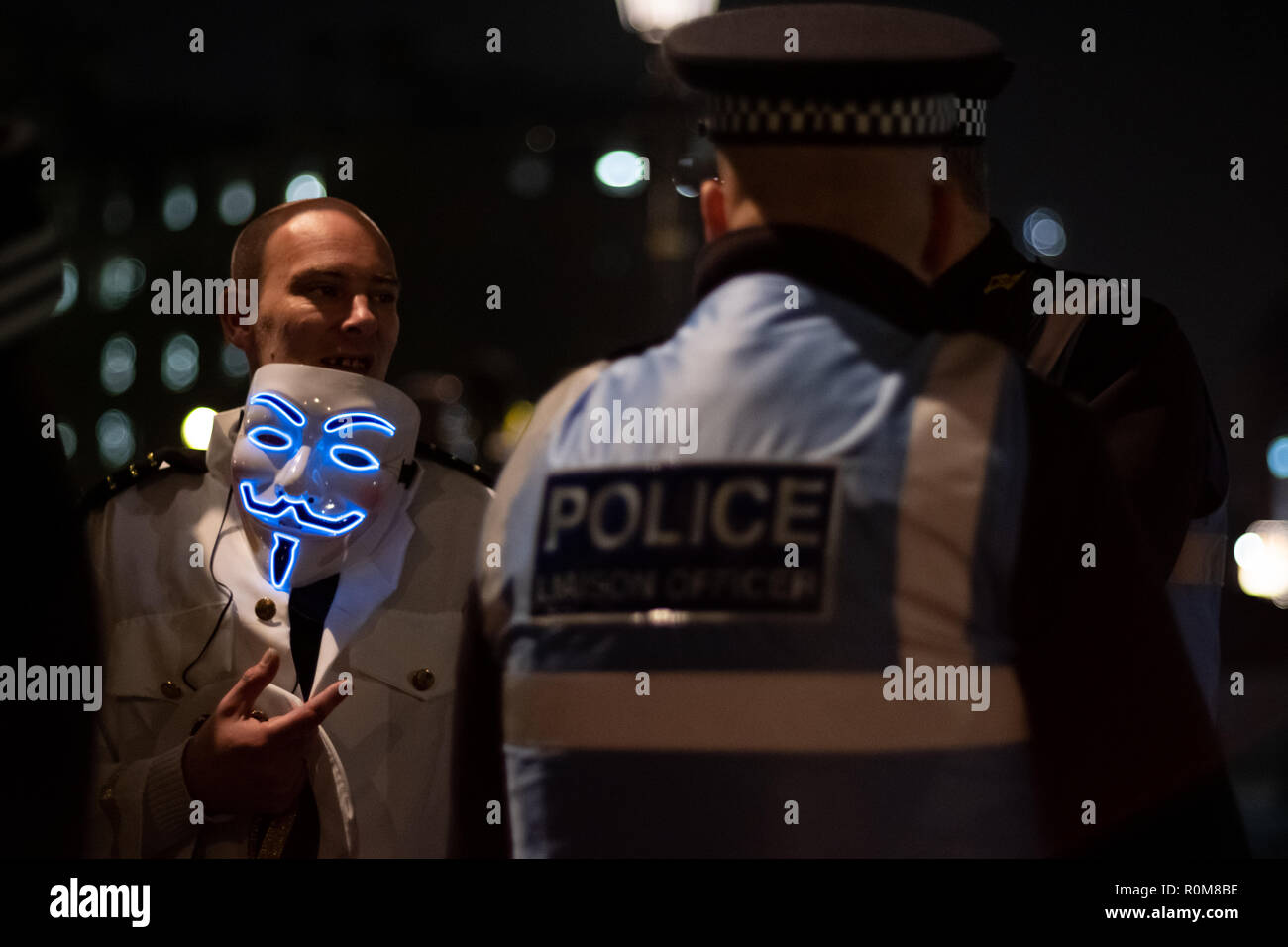 London, UK. 5th Nov 2018. Million Mask March rally in central London on ...