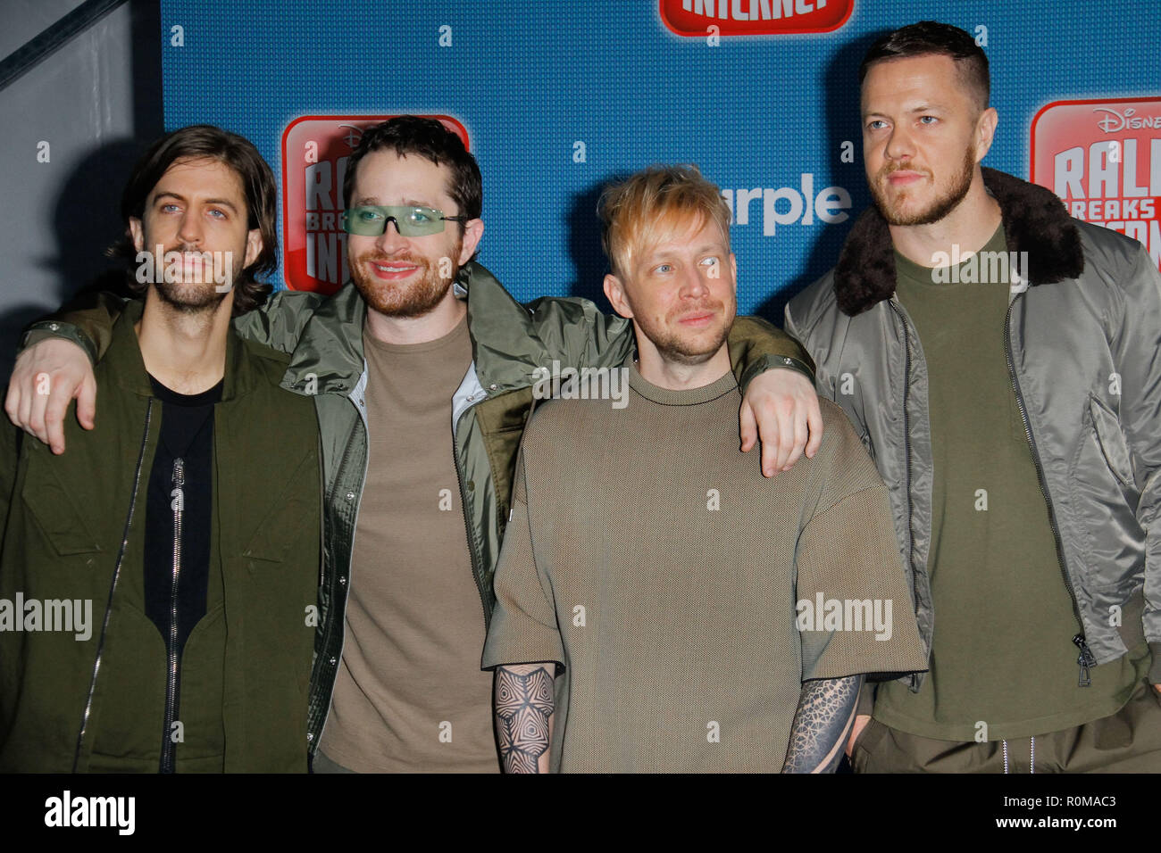 Los Angeles, USA. 5th Nov 2018. Imagine Dragons at the World Premiere of Disney's 'Ralph Breaks The Internet' held at El Capitan Theatre in Hollywood, CA, November 5, 2018. Photo by Joseph Martinez / PictureLux Credit: PictureLux / The Hollywood Archive/Alamy Live News Stock Photo