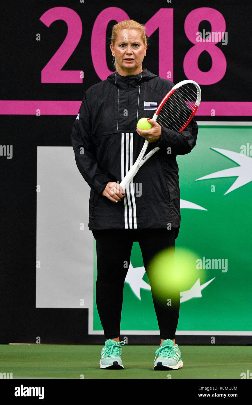 Prague, Czech Republic. 06th Nov, 2018. US captain Kathy Rinaldi is seen  during a training session prior to the final match of the Fed Cup between  Czech Republic and USA, at the
