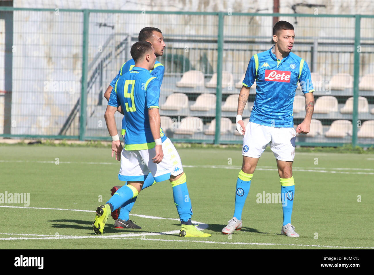 Frattamaggiore, Campania, Italy, 2018-11-06, UEFA Youth league SSC Napoli U19 - PSG U19  in picture celebration goal Gianluca Gaetano striker SSC Napoli U19 Credit: Antonio Balasco/Alamy Live News Stock Photo