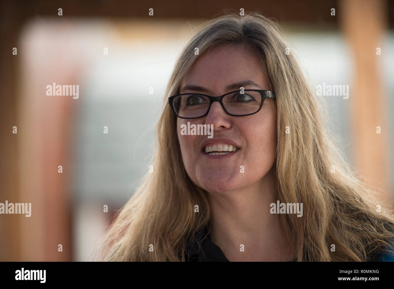 Leesburg, Virginia, USA. 06th November, 2018. Virginia Democratic congressional candidate Jennifer Wexton, a former prosecutor and current Democratic state senator, greets voters at the Clarke County School Offices, Tuesday, Nov. 6, 2018 in Berryville, Va.  Wexton is running against two-term Rep. Barbara Comstock, R-Va. (Photo by Douglas Graham/Loudoun Now) Credit: William Graham/Alamy Live News Stock Photo