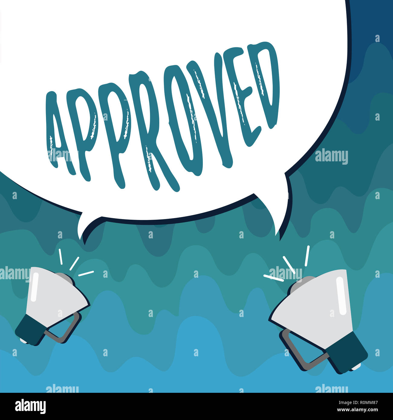 Handwriting text Approved. Concept meaning Approval Permission to do