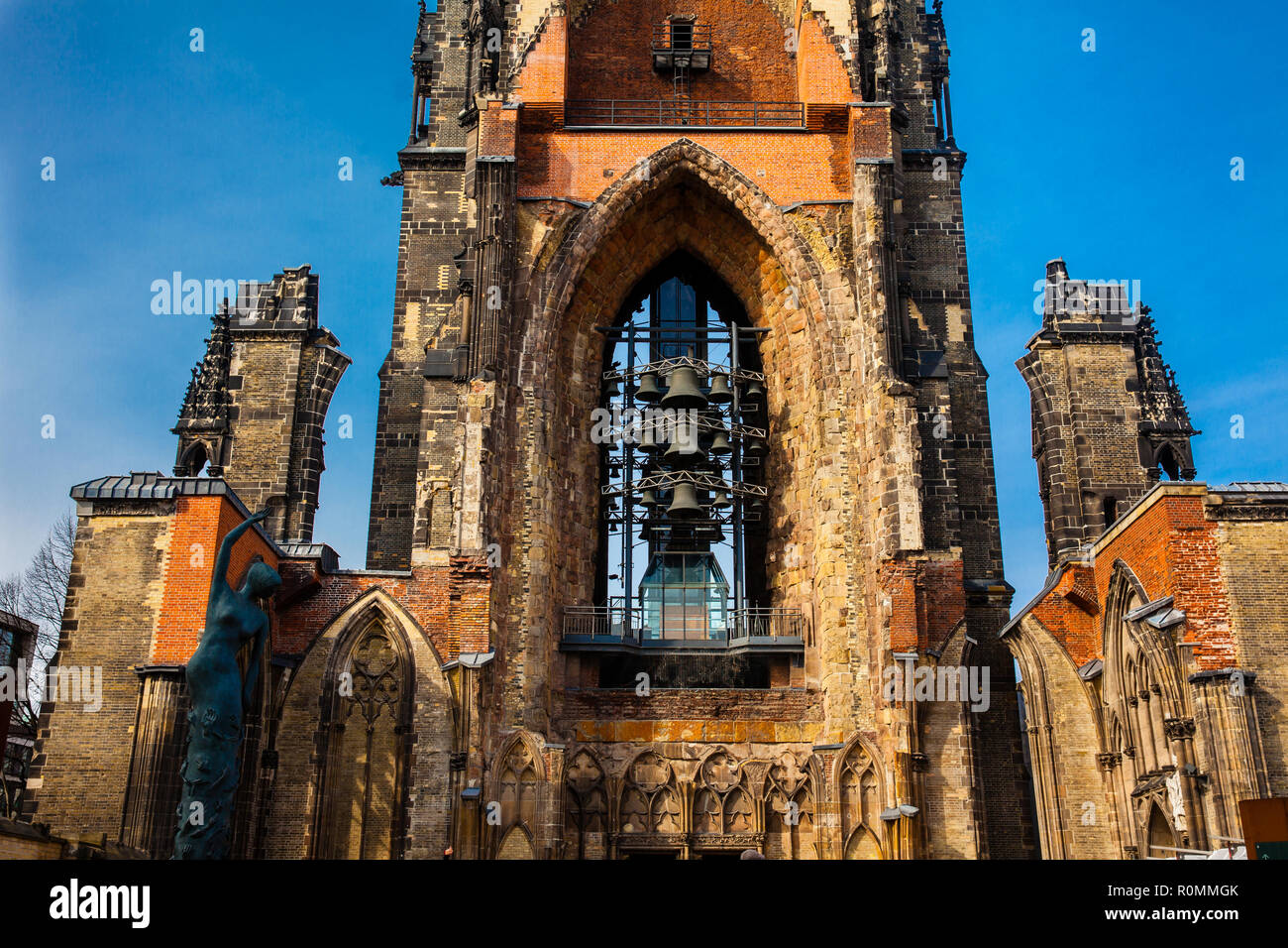 HAMBURG, GERMANY - MARCH, 2018: Remains of the Saint Nicholas church which was almost completely destroyed during the bombing of Hamburg in World War  Stock Photo