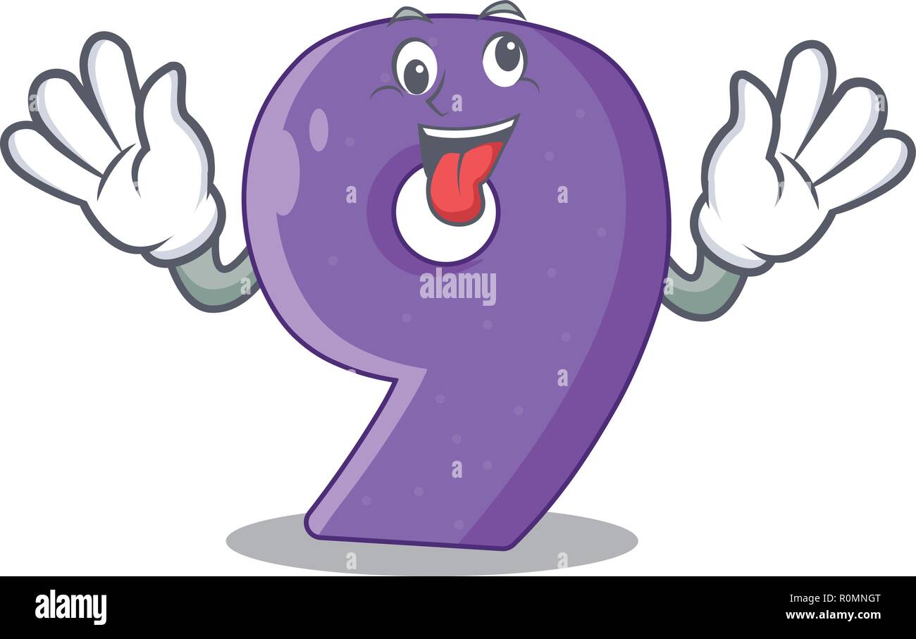 Crazy paper cut number Nine letter mascot Stock Vector Image & Art - Alamy
