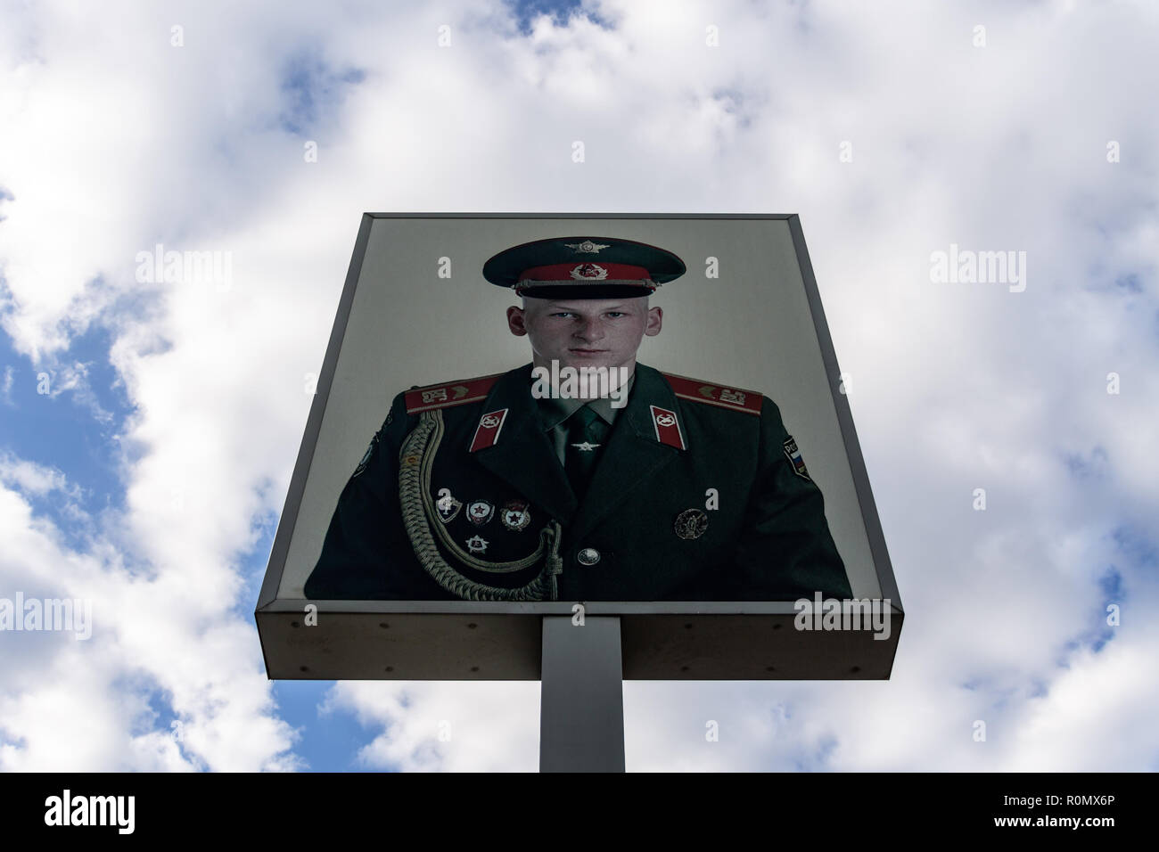 BERLIN, GERMANY - August 5, 2018: Sign at Check Point Charlie Stock Photo