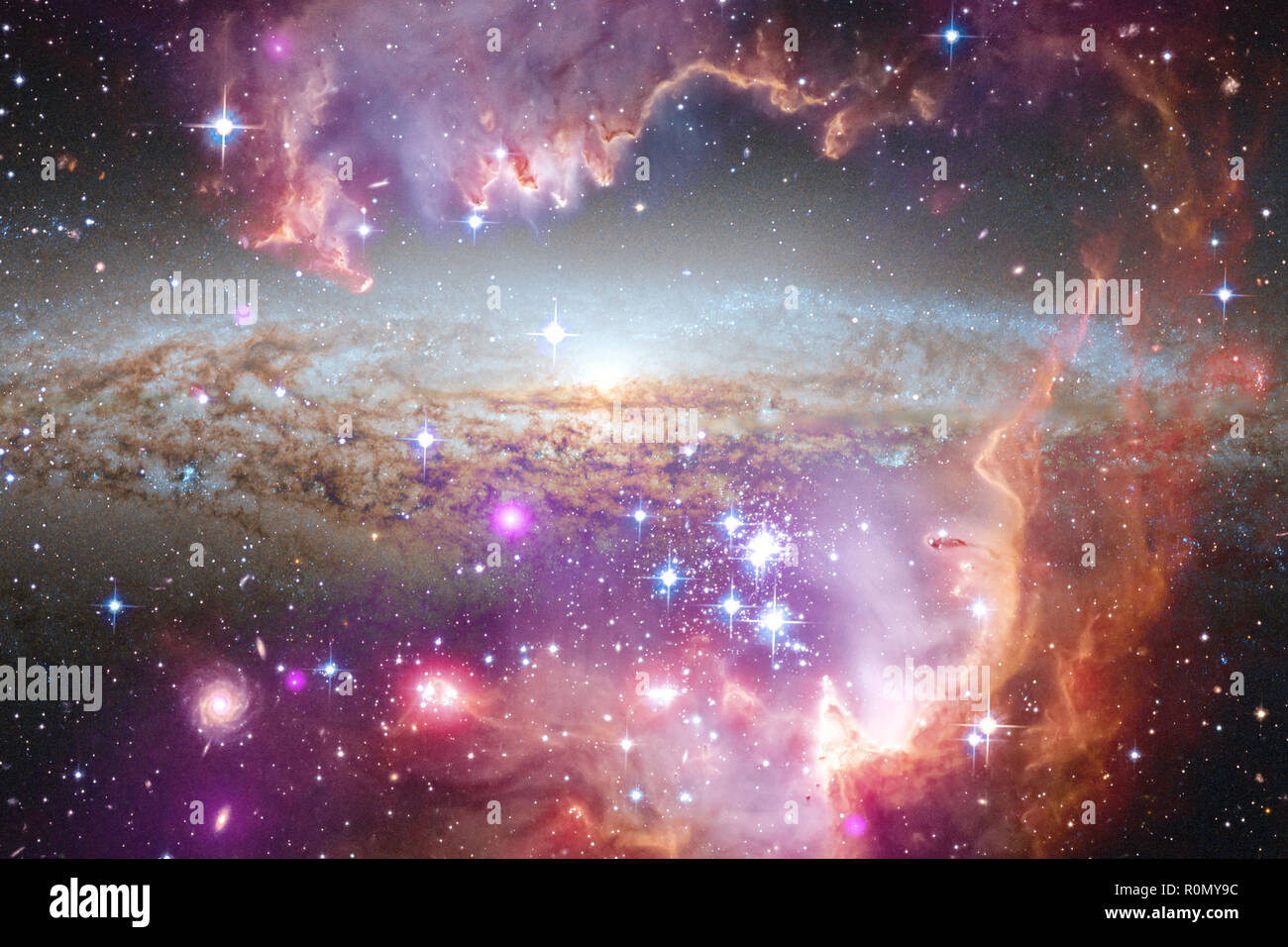 Awesome galaxy in outer space. Starfields of endless cosmos. Elements ...