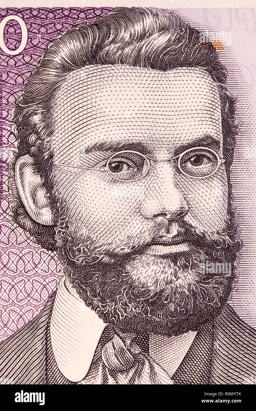 Carl Robert Jakobson portrait from Estonian money Stock Photo