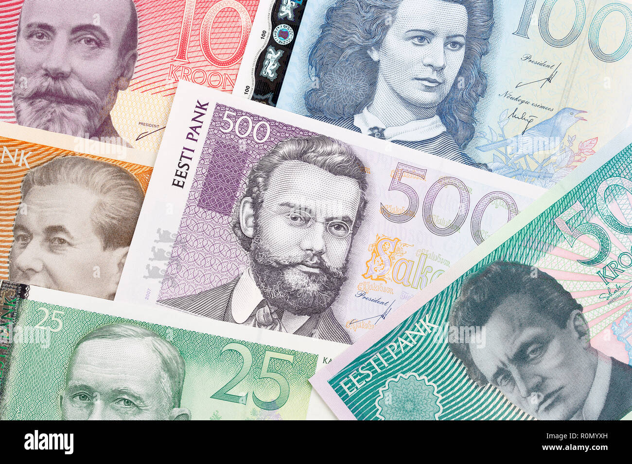 Estonian money a business background Stock Photo