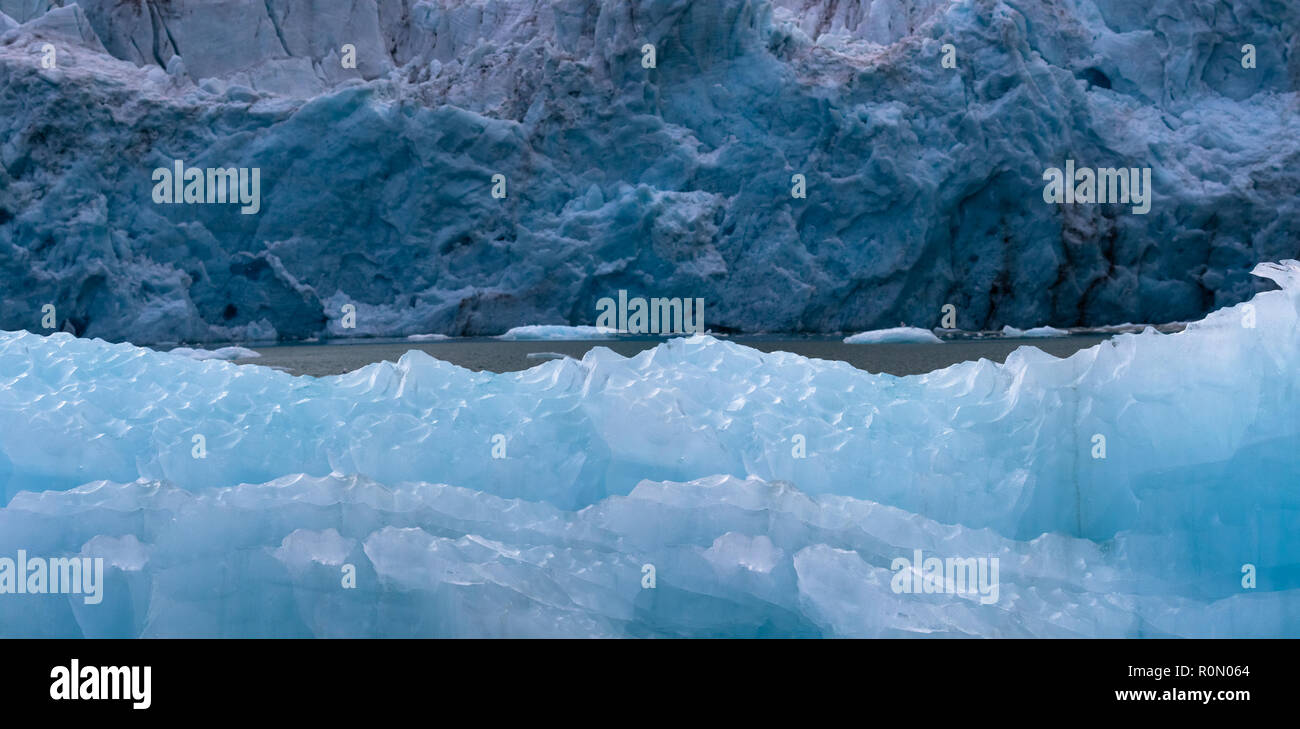 Panorama of part of the Monaco glacier in Svalbard in the Arctic Circle