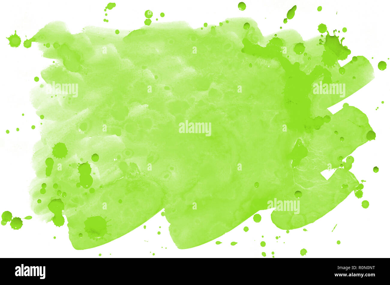 Light Green Watercolor Background On White Paper For The Text