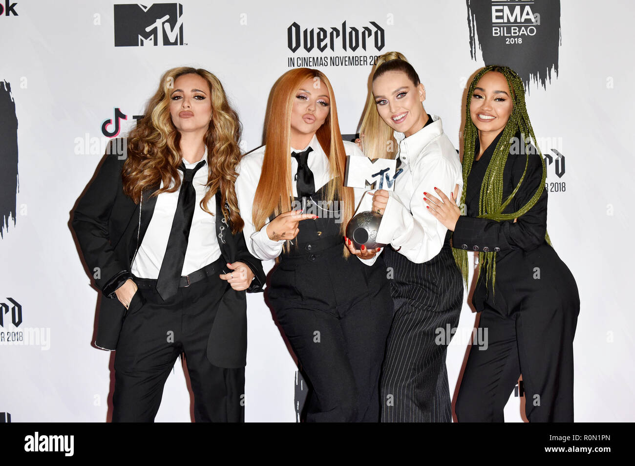 Jade Thirlwall, Jesy Nelson, Perrie Edwards and Leigh-Anne Pinnock of Little  Mix attending the MTV European Music Awards 2018 at the Bizkaia Arena on  November 4; 2018 in Bilbao, Spain Stock Photo - Alamy