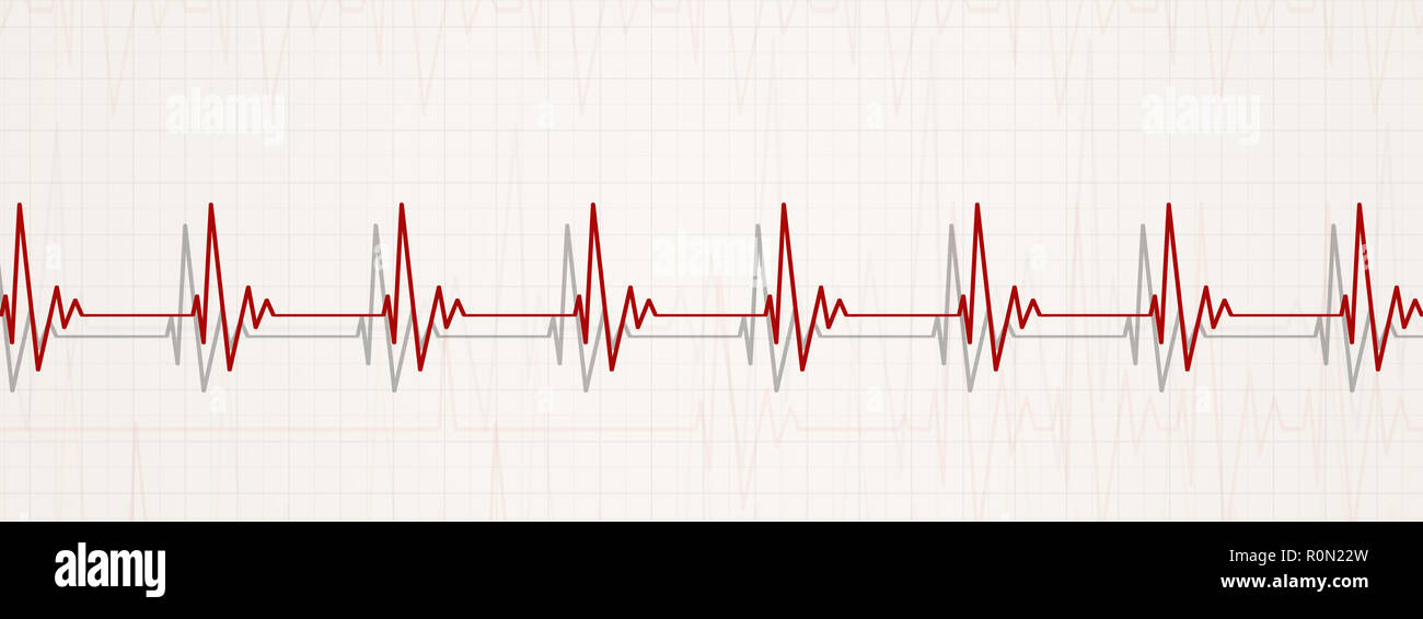 medicine banner illustrating normal heart beat. heart rate between 60 to 90 beats per minute Stock Photo