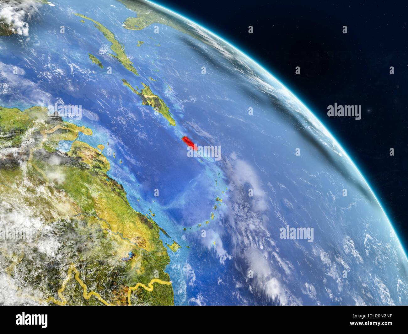 Puerto Rico from space on realistic model of planet Earth with country ...