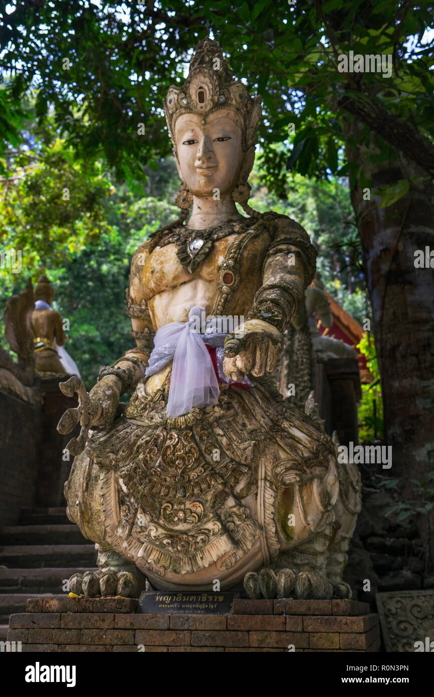 Thai buddhist statue pointing Stock Photo Alamy