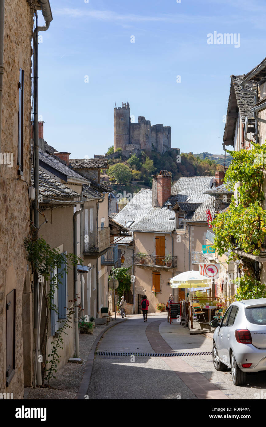 Najac, officially listed as one of the 'most beautiful villages of France', is about 20 kilometres south of  in the Aveyron. Stock Photo
