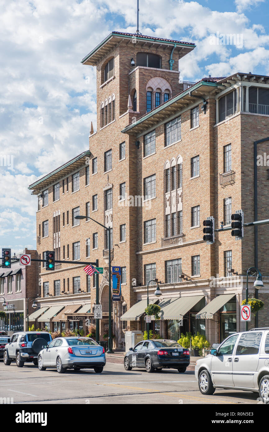 Hotel Baker in downtown St. Charles, Illinois Stock Photo