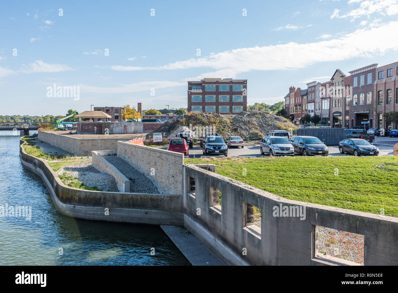 Buildings in downtown St. Charles, Illinois Stock Photo