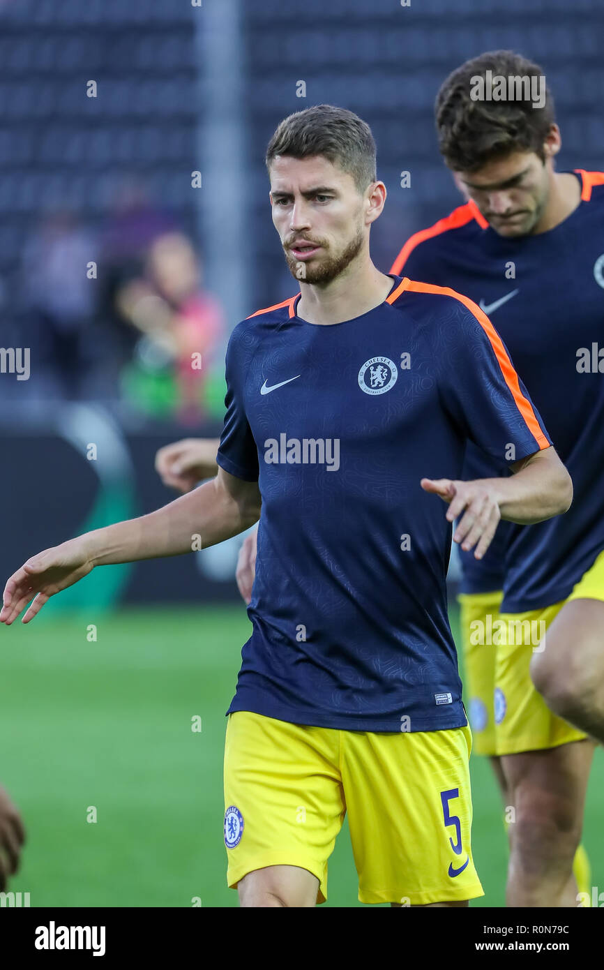 Thessaloniki Greece Sept 20 2018 Player Of Chelsea Jorginho Jorge Luiz Frello Filho In Action During The Uefa Europa League Between Paok Vs Fc Stock Photo Alamy