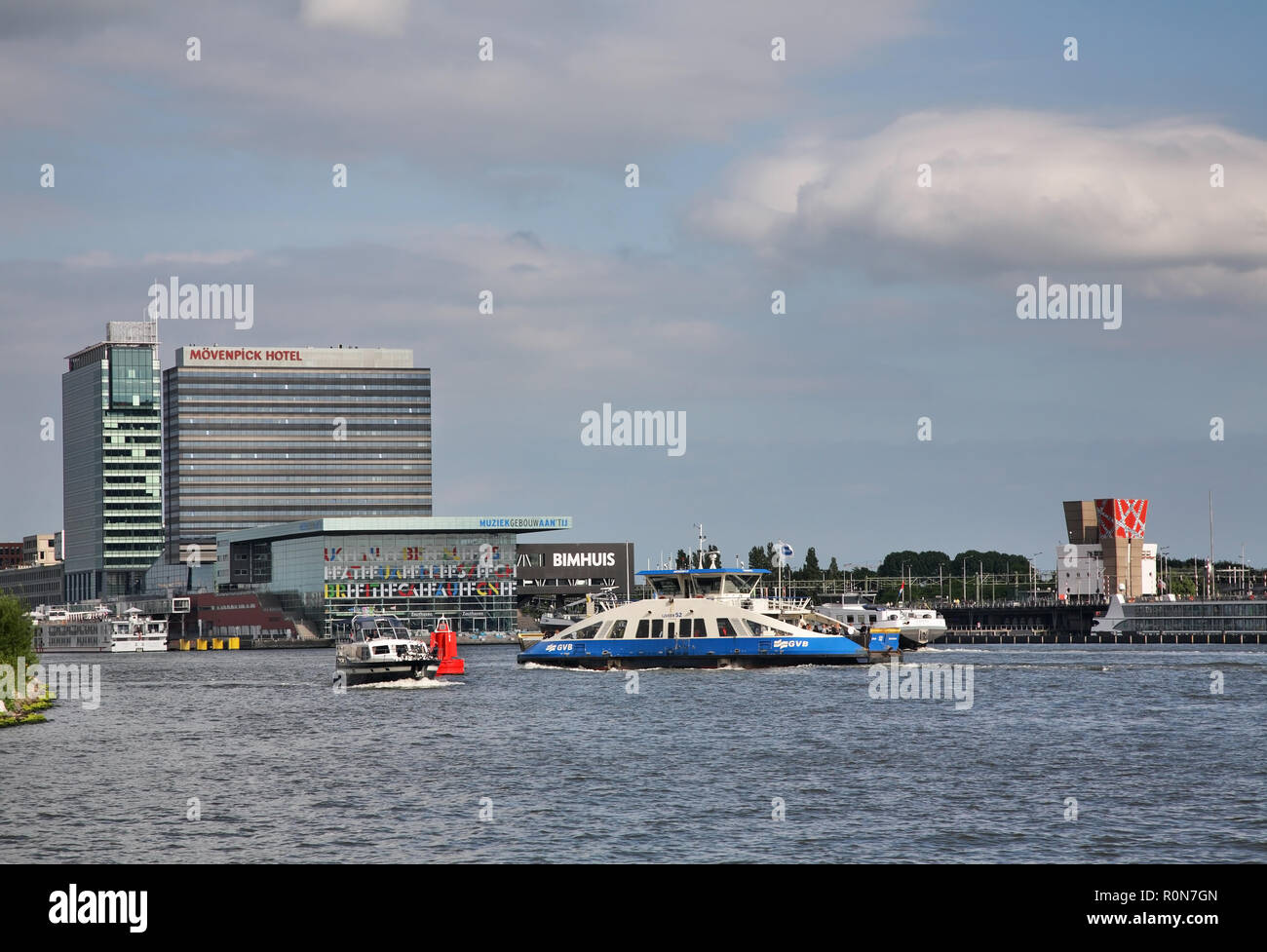 IJ body of water in Amsterdam. Netherlands Stock Photo