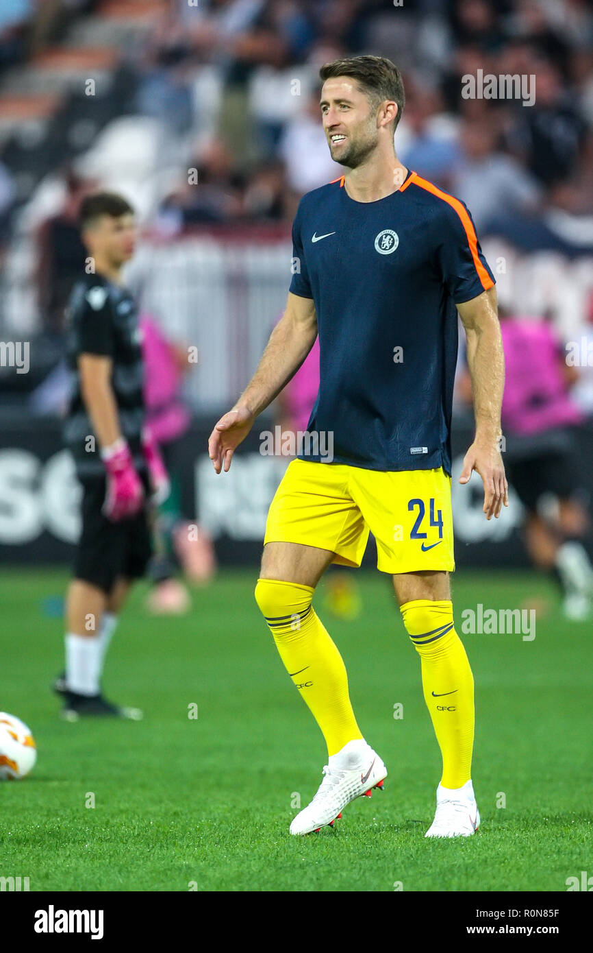 Thessaloniki, Greece - Sept 20, 2018: Player of Chelsea Gary Cahill in action during the UEFA Europa League between PAOK vs FC Chelsea played at Toumb Stock Photo