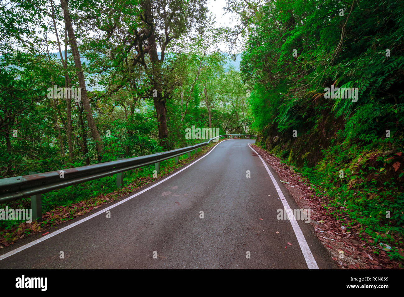 Empty Road in Mountain Stock Photo