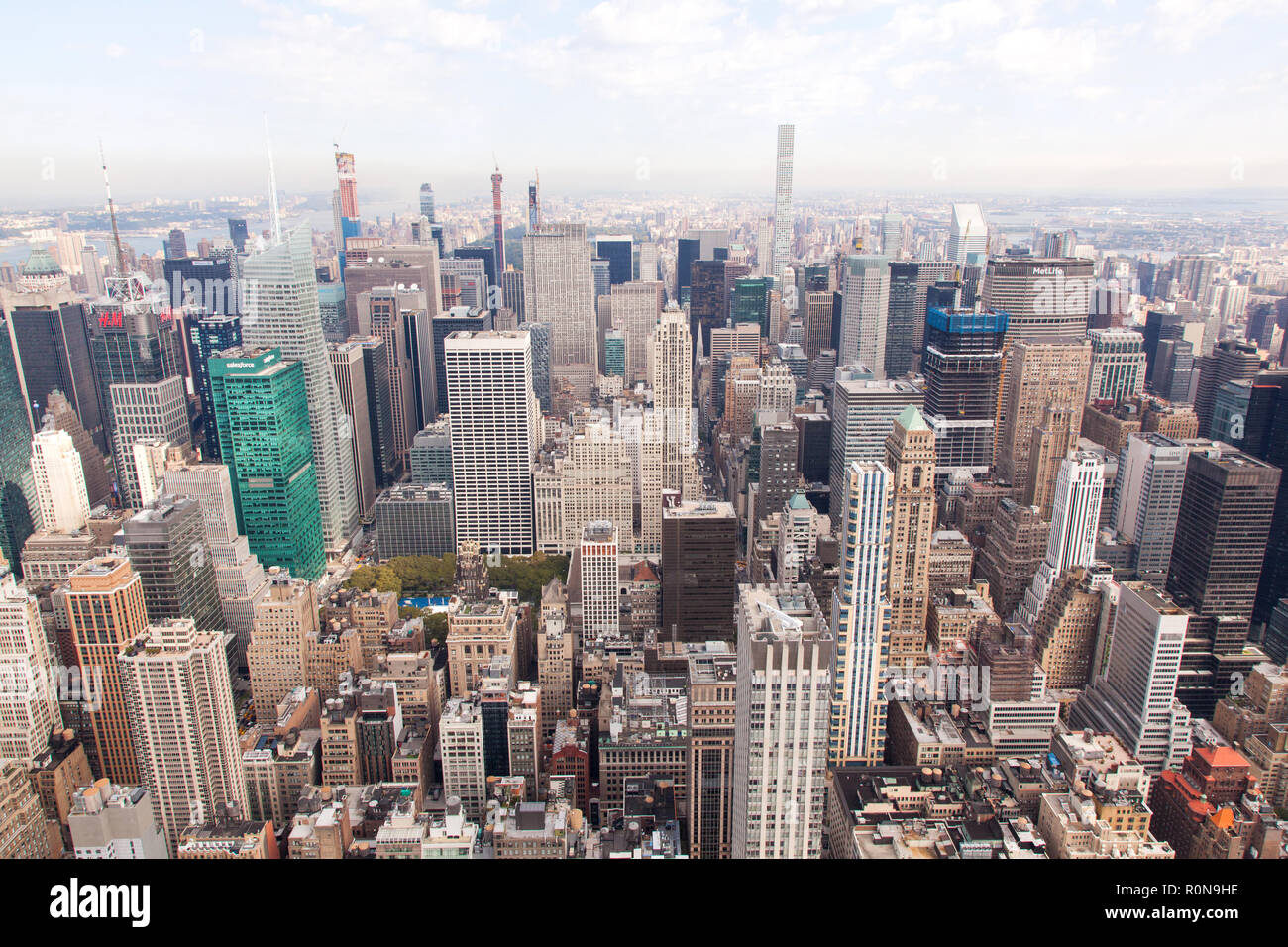 View from the top of the Empire State Building, Manhattan, New York City, United States of America. Stock Photo