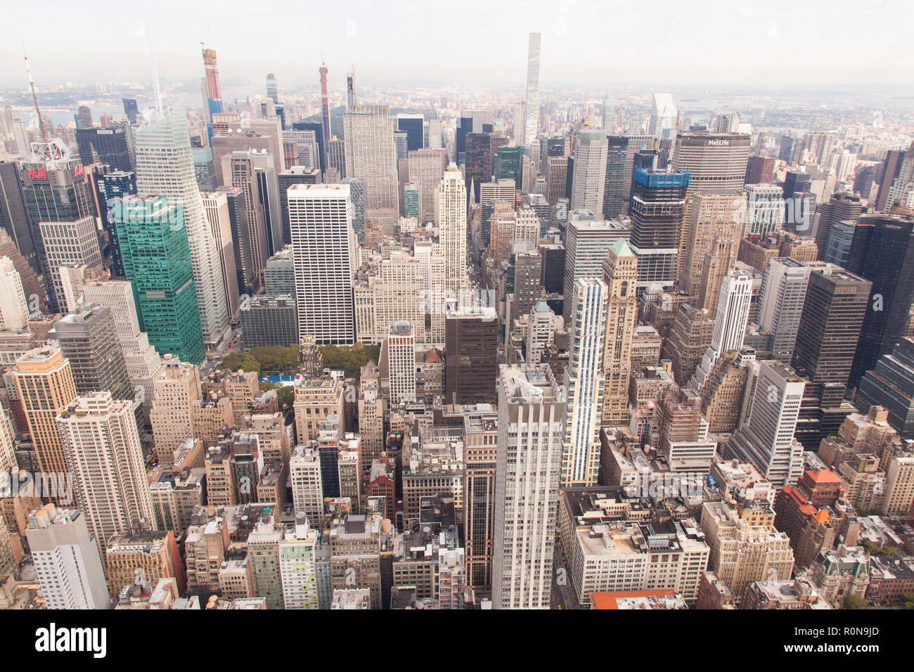 View from the top of the Empire State Building, Manhattan, New York City, United States of America. Stock Photo