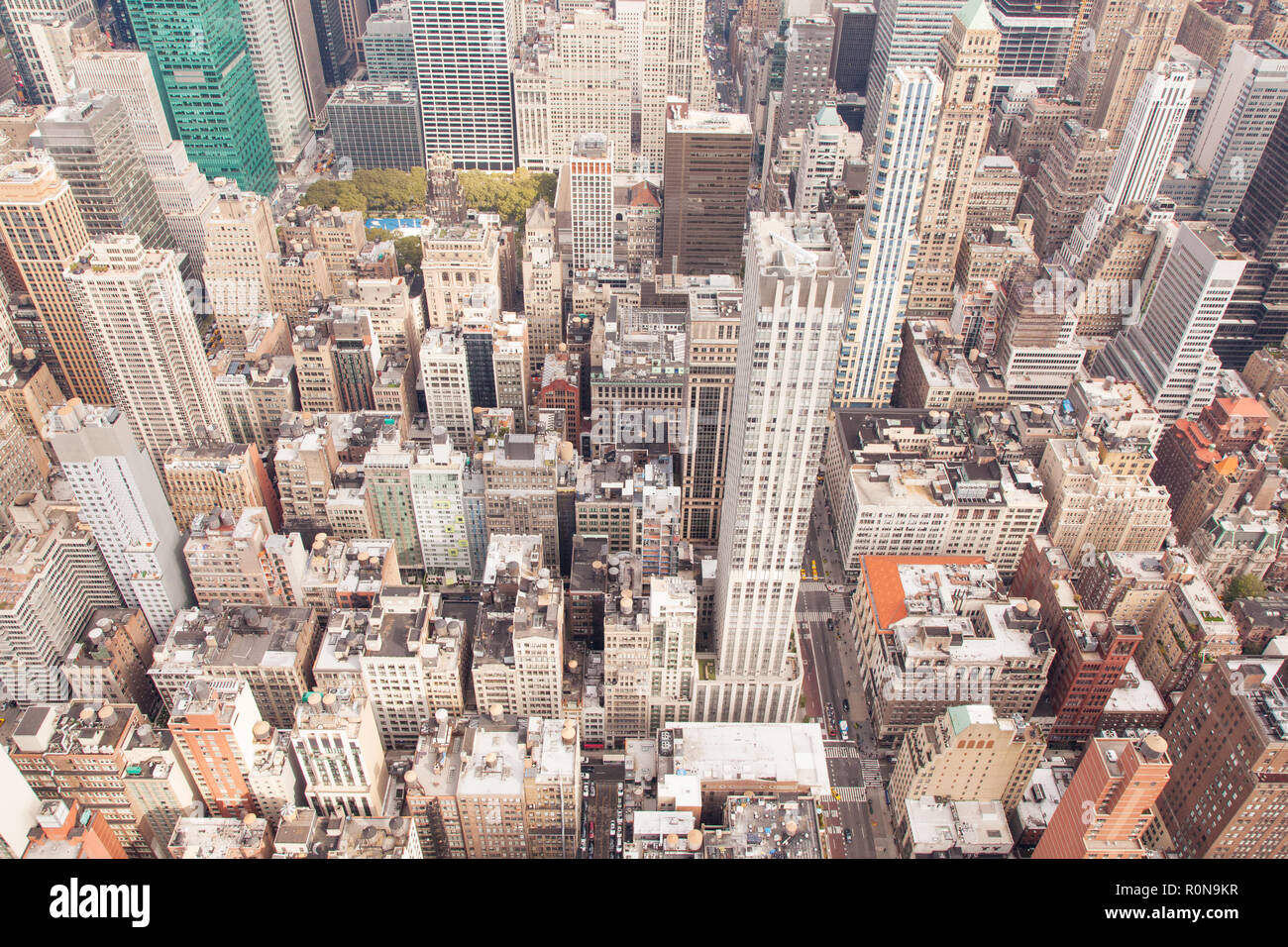 View from the top of the Empire State Building, Manhattan, New York City, United States of America. Stock Photo