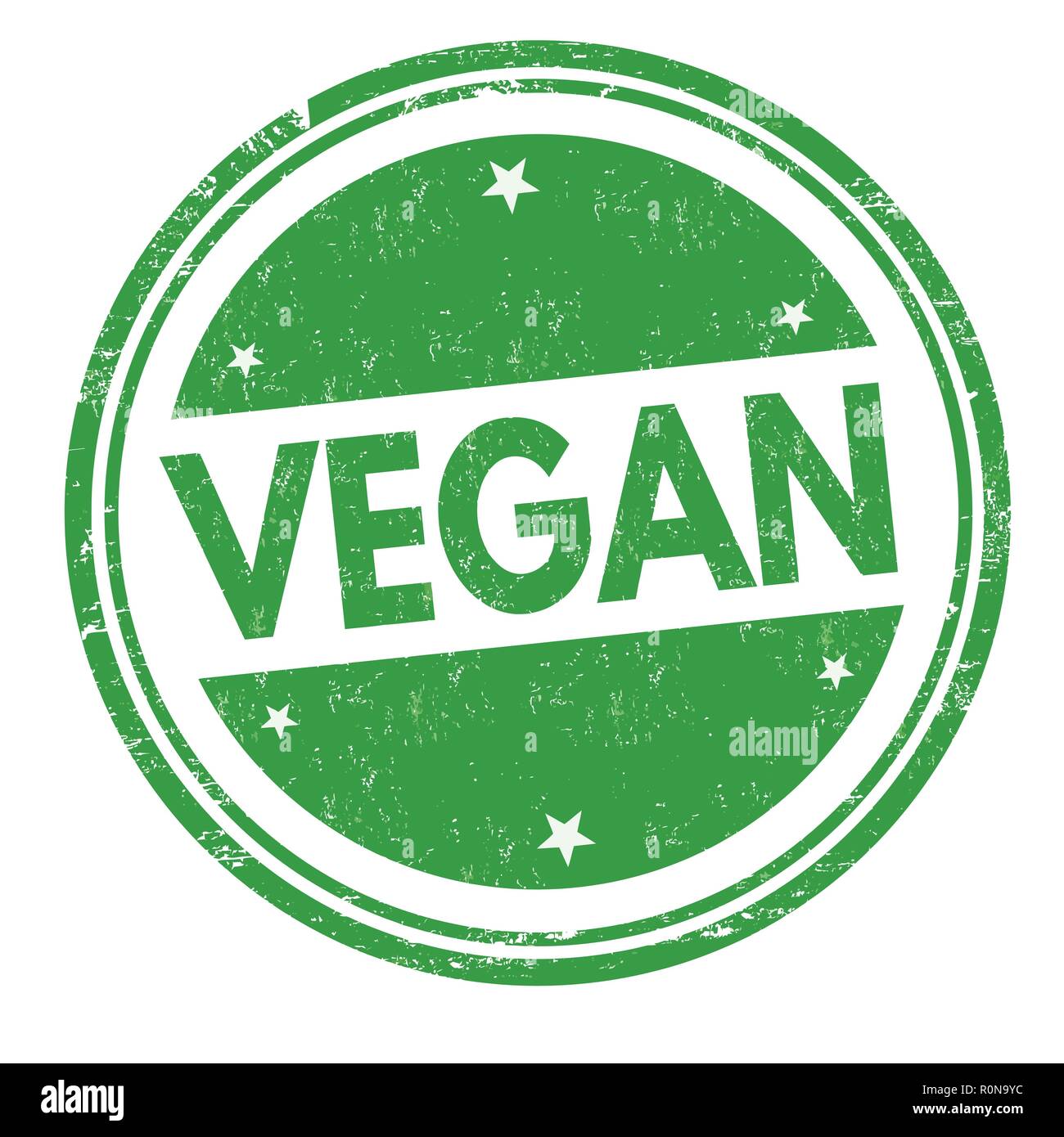 Vegan sign or stamp on white background, vector illustration Stock