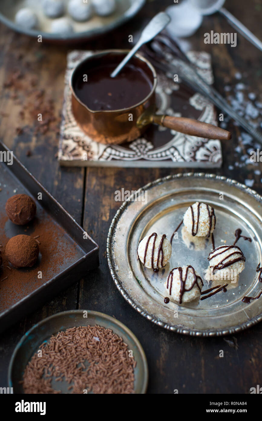 Making luxury chocolate truffles Stock Photo Alamy