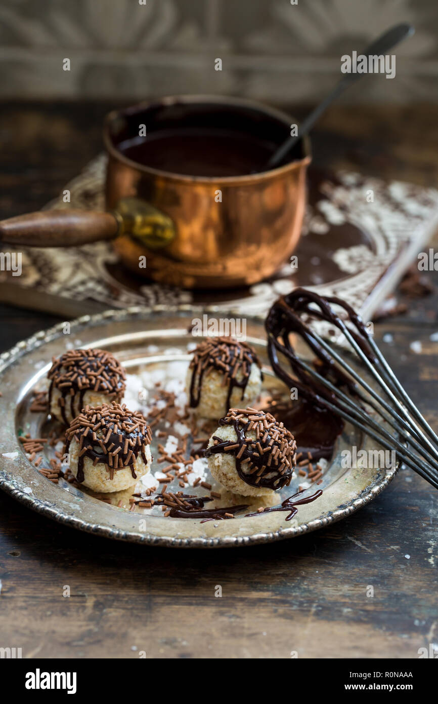 Making luxury chocolate truffles Stock Photo Alamy