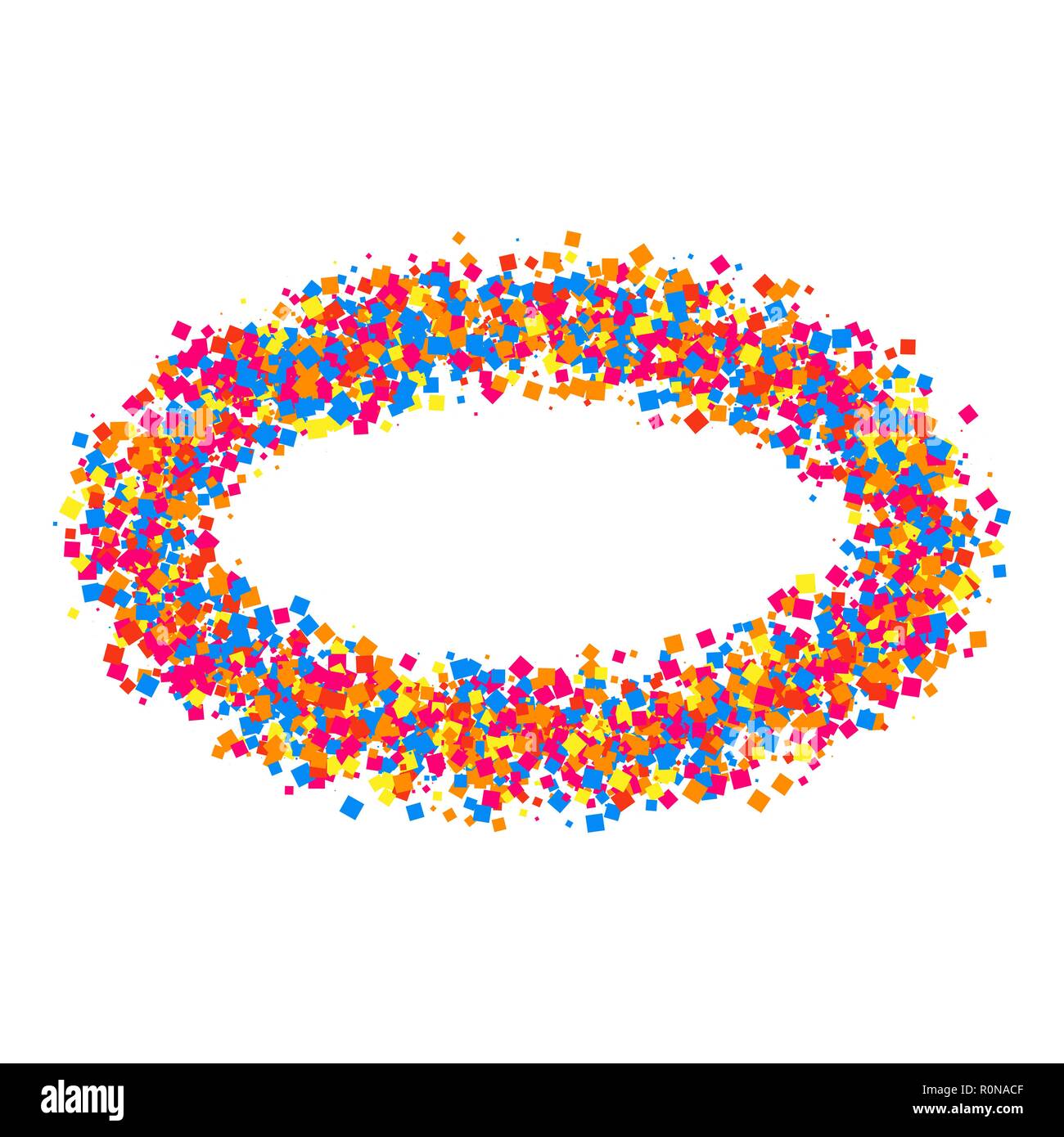 Colored frame isolated on white background. Colorful explosion of