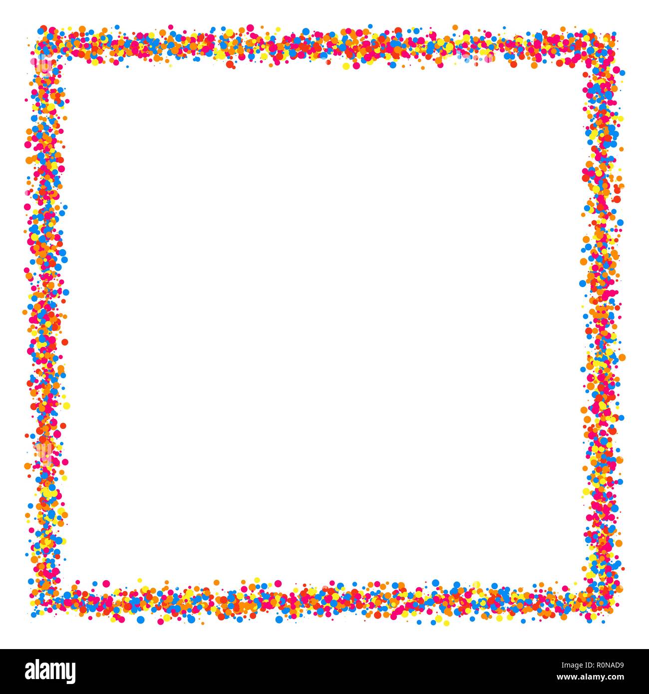 Colored frame isolated on white background. Colorful explosion of