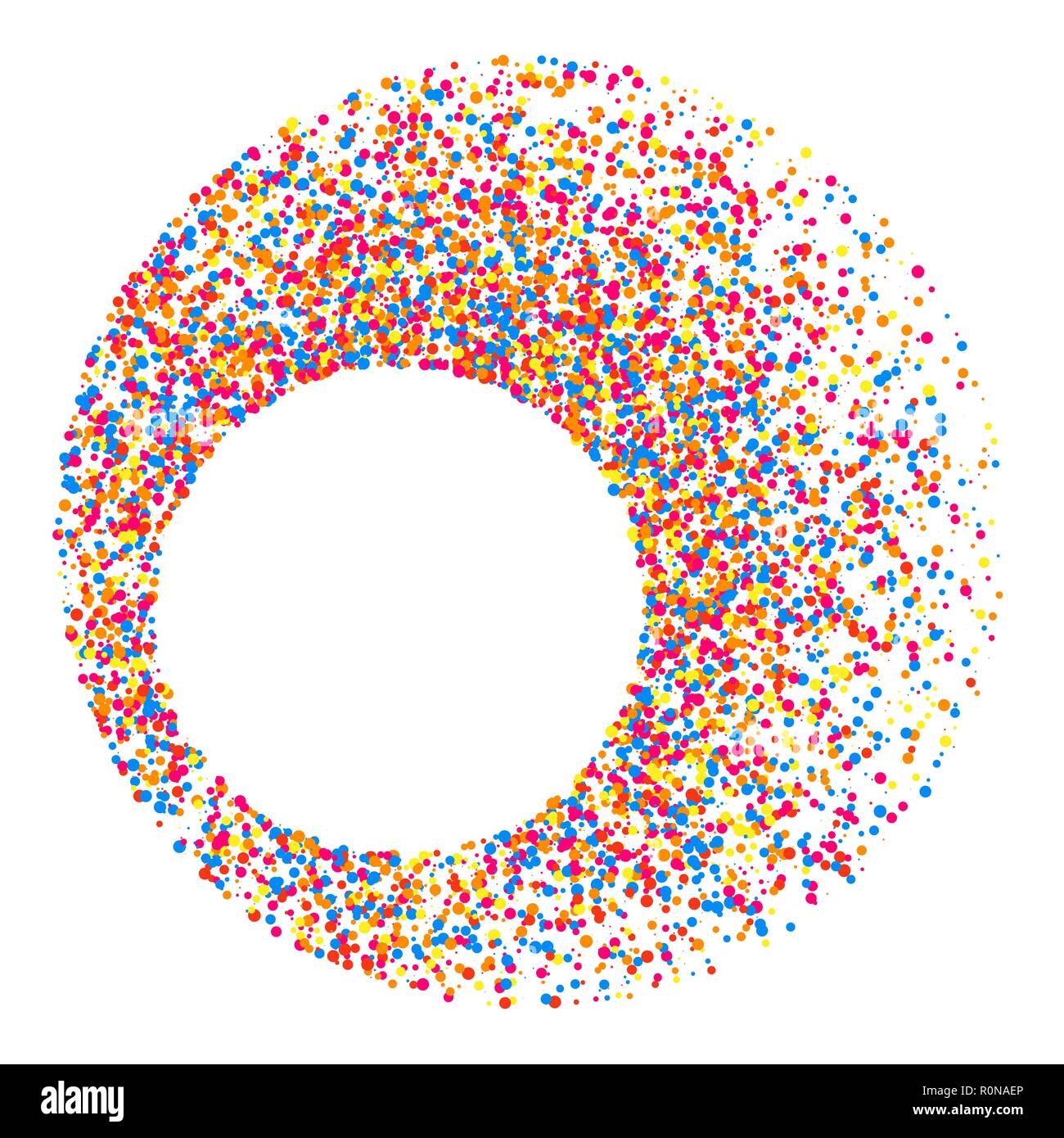 Colored frame isolated on white background. Colorful explosion of