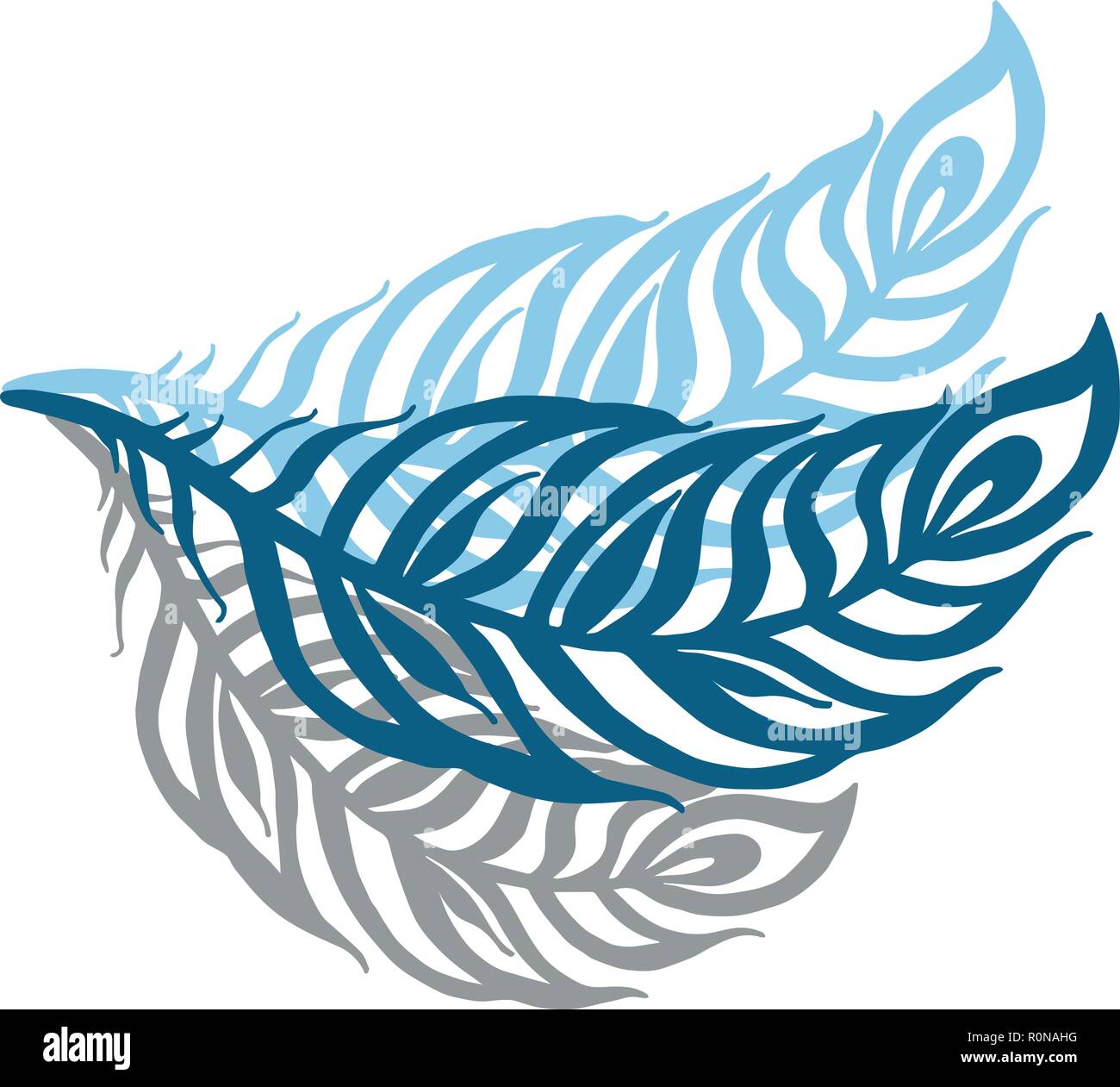 Feather vector icon isolated on white background. Vector illustration. EPS8 Stock Vector