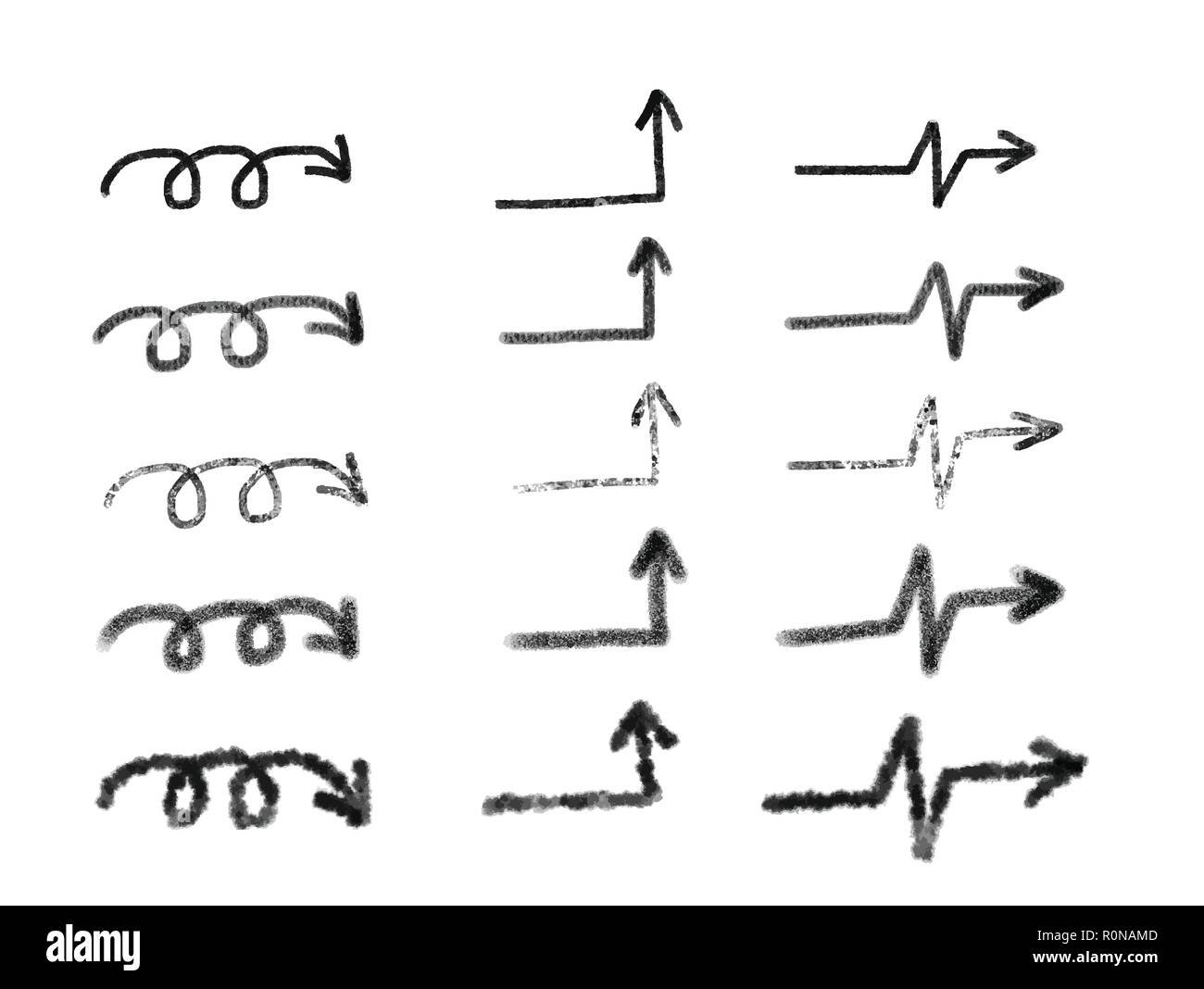 Set of vector Hand drawn arrows isolated on white. Buttons, pointers ...