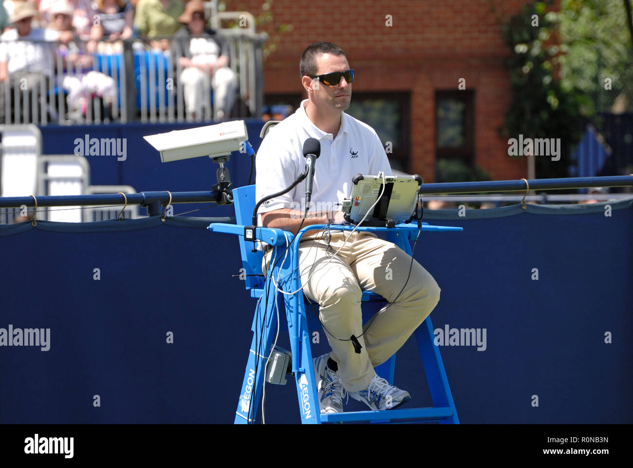 Umpire at the Aegon Tennis Championships, Queens Club, London, June 10th 2014. Stock Photo