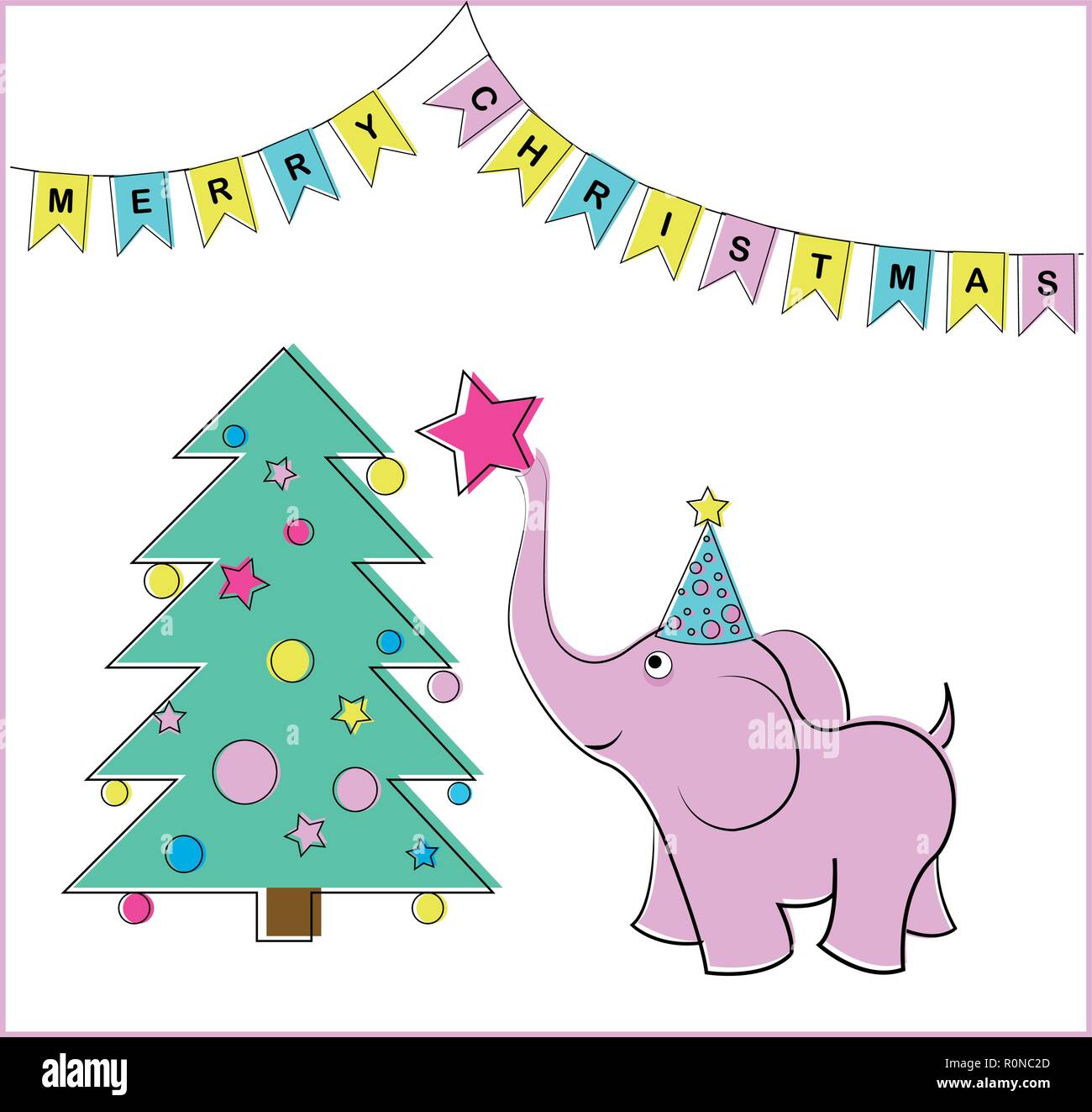 Christmas Tree and elephant. Vector Illustration Stock Vector Image & Art Alamy