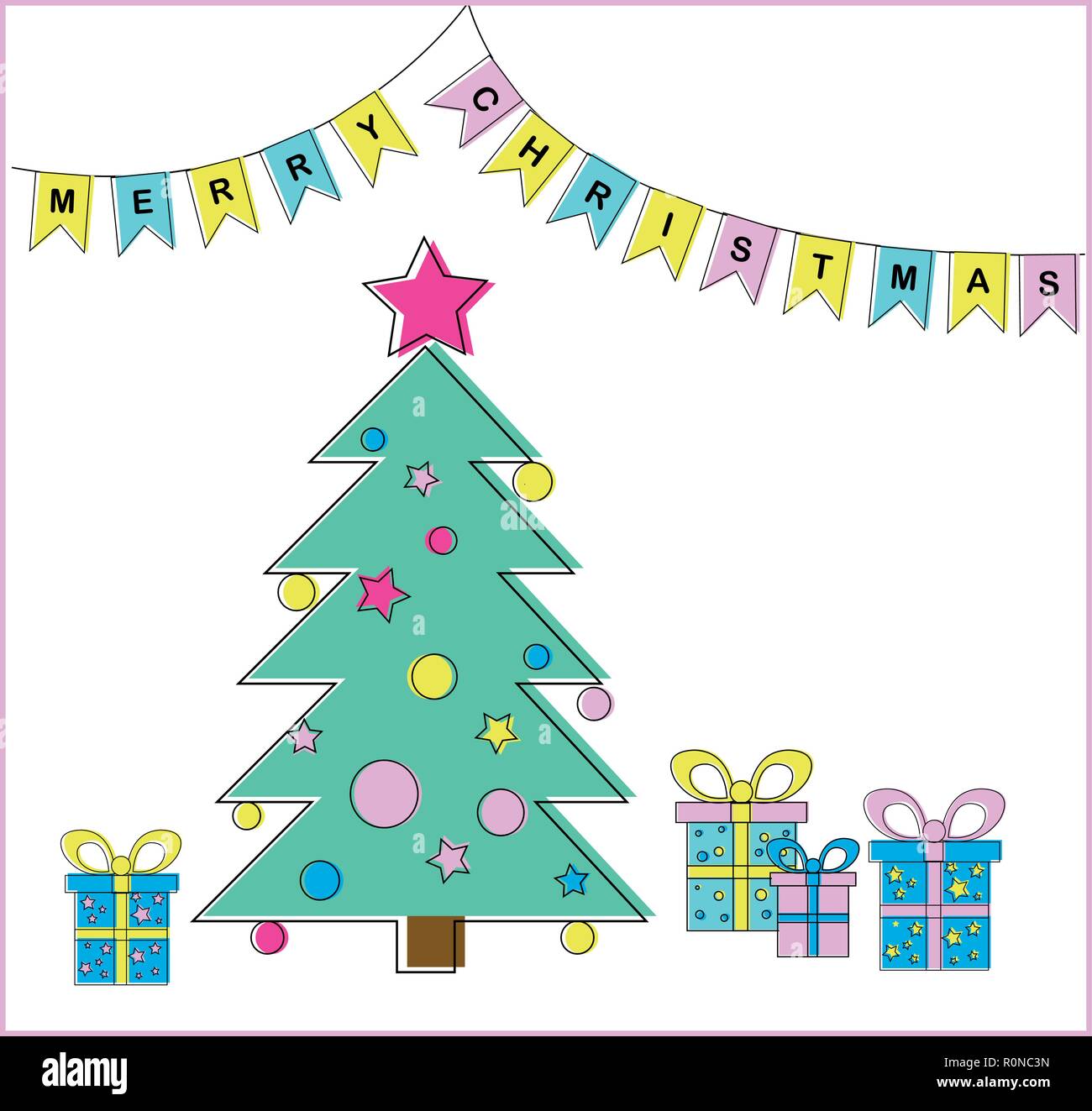 Christmas Tree and presents Vector Illustration Stock Vector Image ...